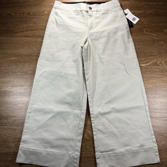 Violets & Roses Brittany High Rise Slub Twill Wide Leg Cropped Pants 12/31 NWT - Picture 1 of 10
